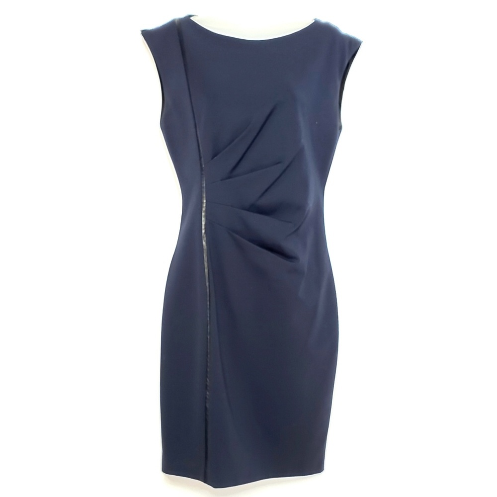 Beautiful Elie Tahari Navy Ruched Dress Size 6